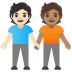 people holding hands, light skin tone, medium skin tone